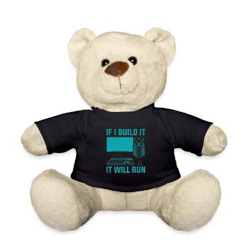 Gaming Gamer PC Computer Computer Player Gift - Teddy Bear - black - Front