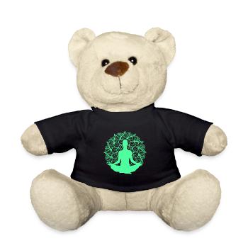 Mandala Yoga Asana Lotus Zen Nirvana Bouddhisme Cadeau - Nounours - noir - Devant