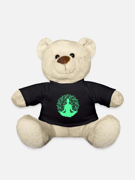 Mandala Yoga Asana Lotus Zen Nirvana Buddhismus Geschenk - Teddy - Schwarz