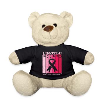 I Battle Breast Cancer Awareness T Shirt - Nounours - noir - Devant