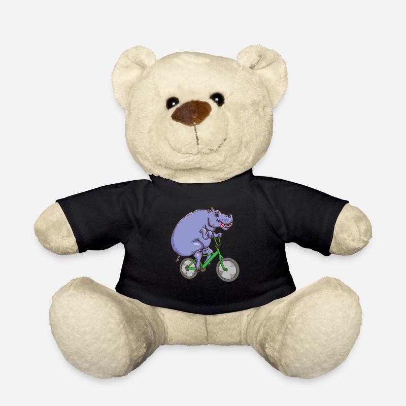 Nilpferd Geschenk Männer Fahrrad Lustiges Nilpferd - Teddy - Schwarz