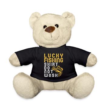 Drôle de chemise de pêche chanceuse ne pas laver - Nounours - noir - Devant
