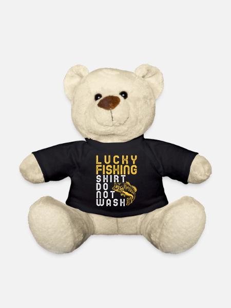 Funny Lucky Fishing Shirt Do Not Wash - Teddy Bear - black
