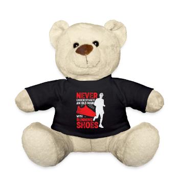 Marathon Old Man Jogging Grand-père Coureur Cadeau - Nounours - noir - Devant