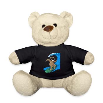 Sloth Surfer Surfboard Surfboard - Teddy Bear - black - Front
