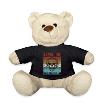48. Geburtstag Gamer Level 48 Jahre - Teddy - Schwarz - Vorne