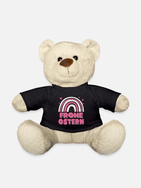 Oster Regenbogen Frohe Ostern - Teddy - Schwarz