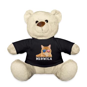 Cat 4th of July Kitten Merica USA American Flag - Teddy - Schwarz - Vorne