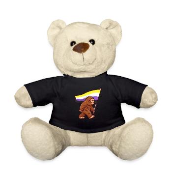 Bigfoot Gender Non-binary Pride Flag Colors - Teddy Bear - black - Front