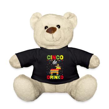 Pinata Cinco De Mayo Party Drink Fiesta - Teddy Bear - black - Front