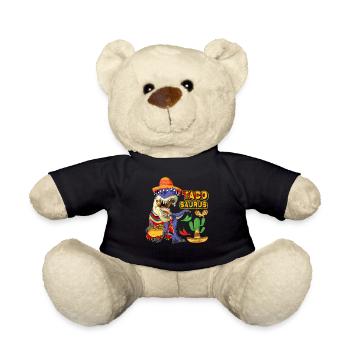 Mexican Taco Trex Sombrero Cinco de Mayo - Teddy Bear - black - Front