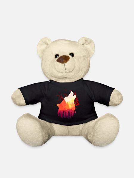 Hurlement de loup Coucher de soleil Nature Lune - Nounours - noir