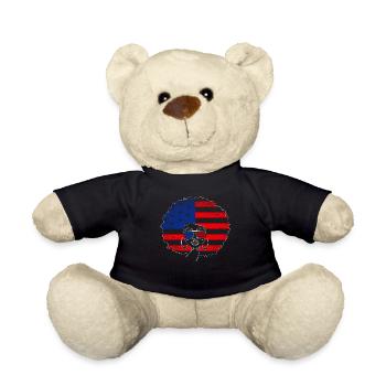 Patriotische afroamerikanische Frau 4. Juli - Teddy - Schwarz - Vorne