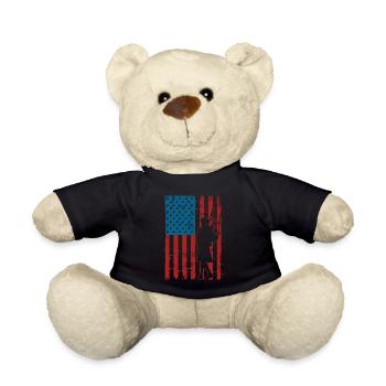 Patriotic bagpipe player musician bagpipes - Teddy Bear - black - Front
