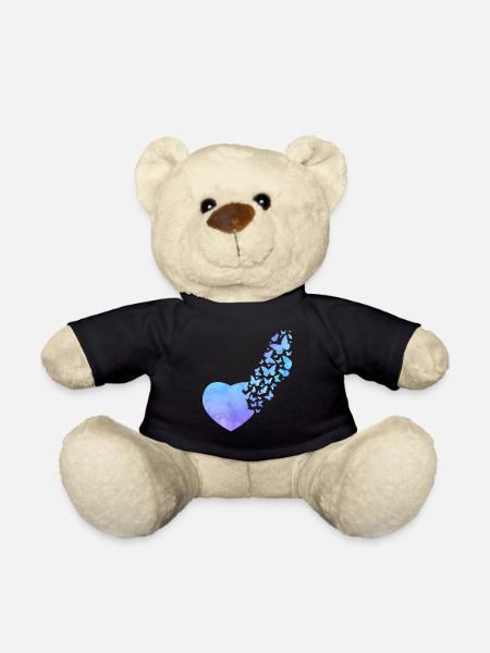 Butterfly Heart Mignon Aquarelle - Nounours - noir