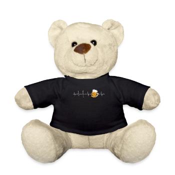 Bier Herzschlag Bier - Teddy - Schwarz - Vorne