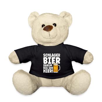 Schlagerparty Schlager Bier - Teddy - Schwarz - Vorne