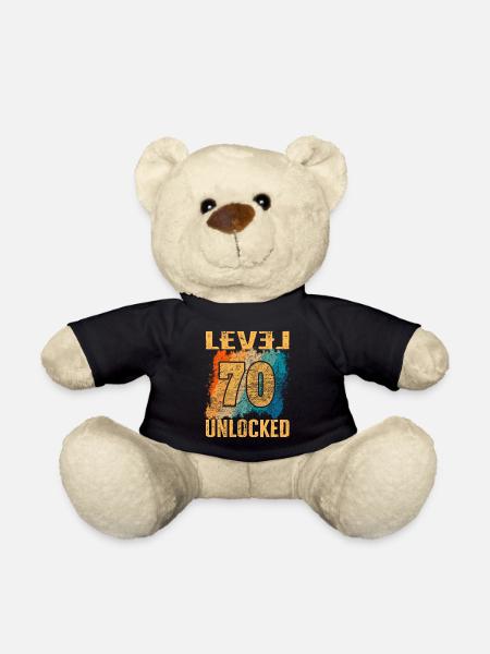 Geburtstag Geschenk Level Unlocked 70 Jahre - Teddy - Schwarz