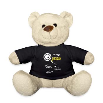 Aufzugsmonteur Aufzugsmechaniker Elevator Mechanic - Teddy - Schwarz - Vorne