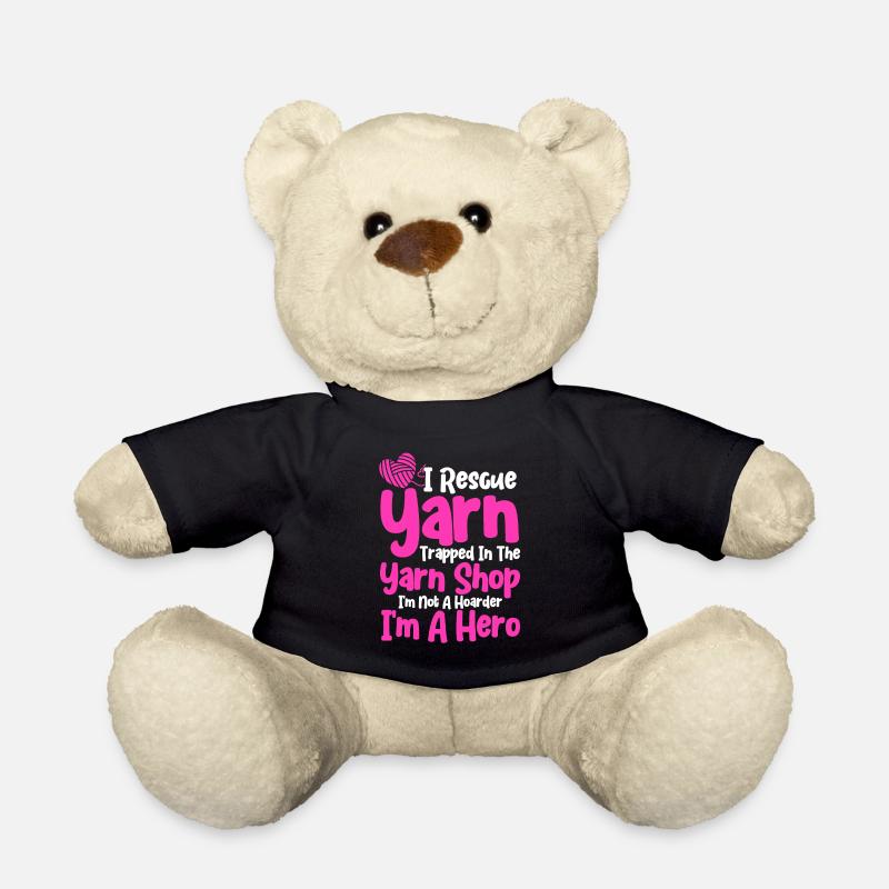 Knitting Knitting Lovers Knitting Gift - Teddy Bear - black