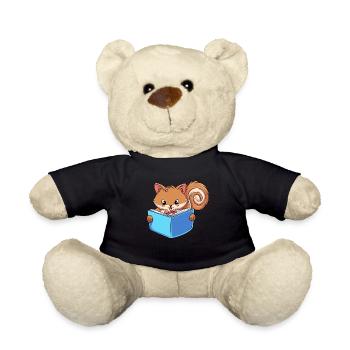 Squirrel Reading Book - Teddy Bear - black - Front