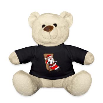 Weihnachtsmann isst Plätzchen - Teddy - Schwarz - Vorne