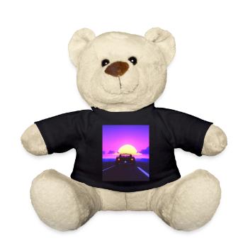 Vaporwave Aesthetic Sportwagen Strand - Teddy - Schwarz - Vorne