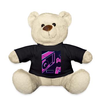 Vaporwave Aesthetic Gaming Console Future - Teddy Bear - black - Front