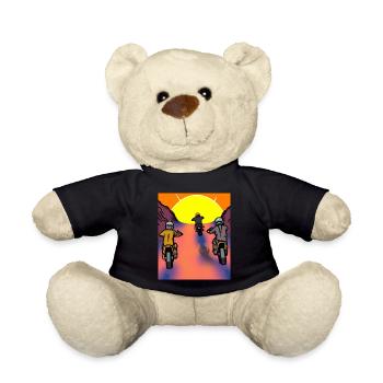 Vaporwave Aesthetic Sonnenuntergang Berge - Teddy - Schwarz - Vorne