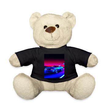 Vaporwave Esthétique Vintage Highway - Nounours - noir - Devant