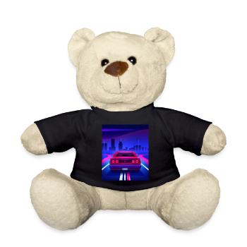 Vaporwave Esthétique Vintage Highway - Nounours - noir - Devant