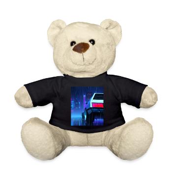 Vaporwave Esthétique Auto Night Rain - Nounours - noir - Devant