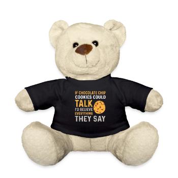 Lustiger Schokoladenkeks-spruch - Teddy - Schwarz - Vorne
