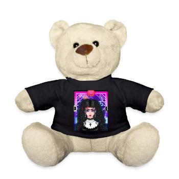 Goth Anime Vaporwave Mignon Creepy Goth Girl - Nounours - noir - Devant