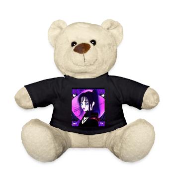 Goth Anime Vaporwave Mignon Creepy Goth Girl - Nounours - noir - Devant