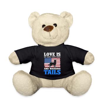 Flag Puppy Tail-remuant le propriétaire de chien - Nounours - noir - Devant