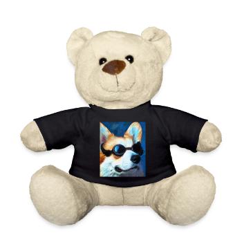 Corgi Portrait Vincent Van Gogh Style Hund - Teddy - Schwarz - Vorne