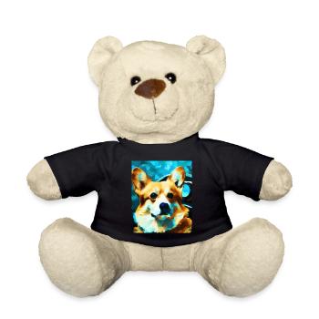 Corgi Portrait Vincent Van Gogh Style Hund - Teddy - Schwarz - Vorne