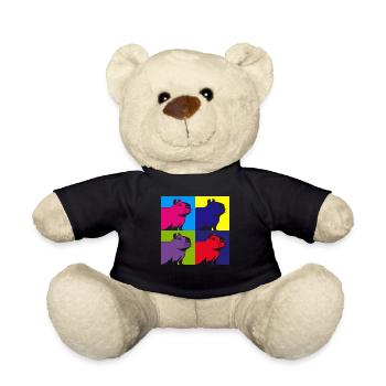 Capybara Nagetier Tier Bunte Capybaras - Teddy - Schwarz - Vorne