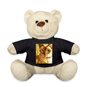 Siam Katzen Portrait Gustav Klimt Style Katze - Teddy - Schwarz - Vorne