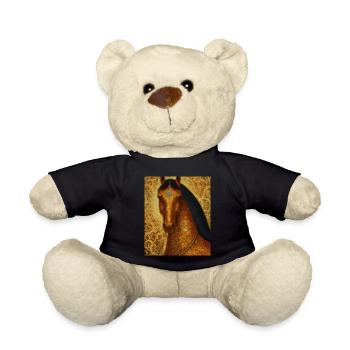 Pferde Portrait Pferd Gustav Klimt Style - Teddy - Schwarz - Vorne