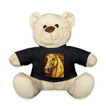 Pferde Portrait Pferd Gustav Klimt Style - Teddy - Schwarz - Vorne