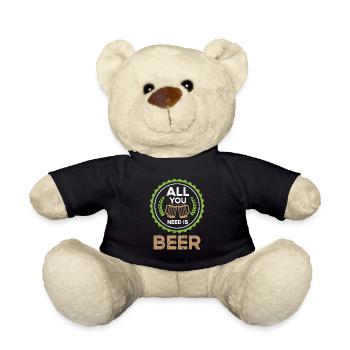 Bier Biertrinker Bierdose Bierflasche - Teddy - Schwarz - Vorne