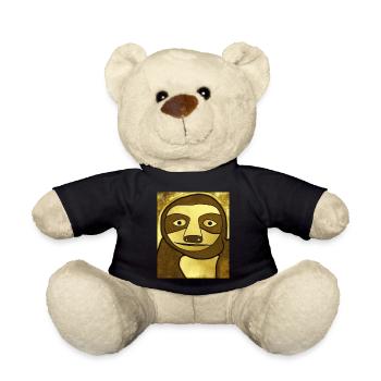 Faultier Portrait Lustig Kubismus Gustav Klimt - Teddy - Schwarz - Vorne