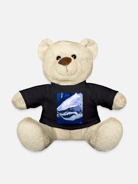 Weißer Hai Vincent Van Gogh Style - Teddy - Schwarz