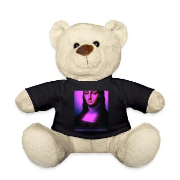 Vaporwave Aesthetic Portrait Einer Frau - Teddy - Schwarz - Vorne