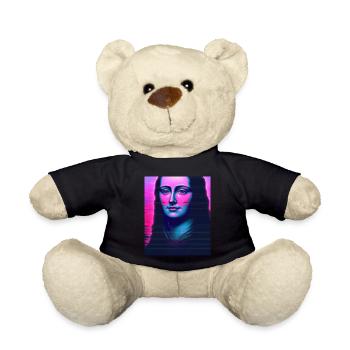 Vaporwave Aesthetic Portrait Einer Frau - Teddy - Schwarz - Vorne