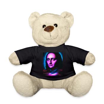 Vaporwave Aesthetic Portrait Einer Frau - Teddy - Schwarz - Vorne