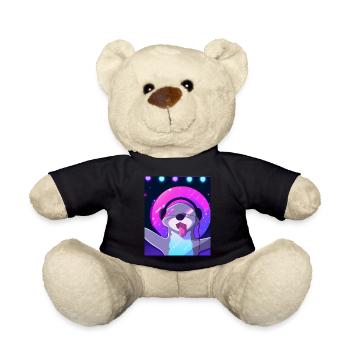 Otter Vaporwave Aesthetic DJ Otter Mit Kopfhörern - Teddy - Schwarz - Vorne
