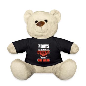 Cricket Sports Game - Teddy Bear - black - Front